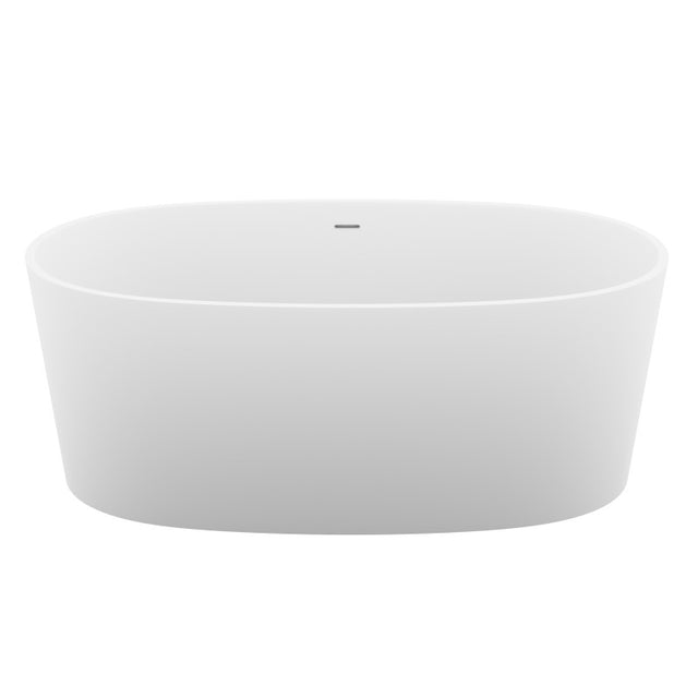 ANZZI Roccia 5.1 ft. Solid Surface Center Drain Freestanding Bathtub FT-AZ505