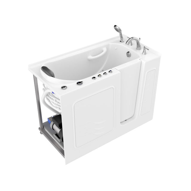 ANZZI 53 - 60 in. x 26 in. Right Drain Air and Whirlpool Jetted Walk-in Tub in White AMZ5326RWD