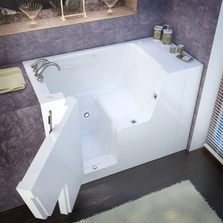 MediTub 2953WC Wheel Chair Accessible 29 x 53 White Bathtub, Whirpool & Air Jets Add-Ons 2953WCARWS