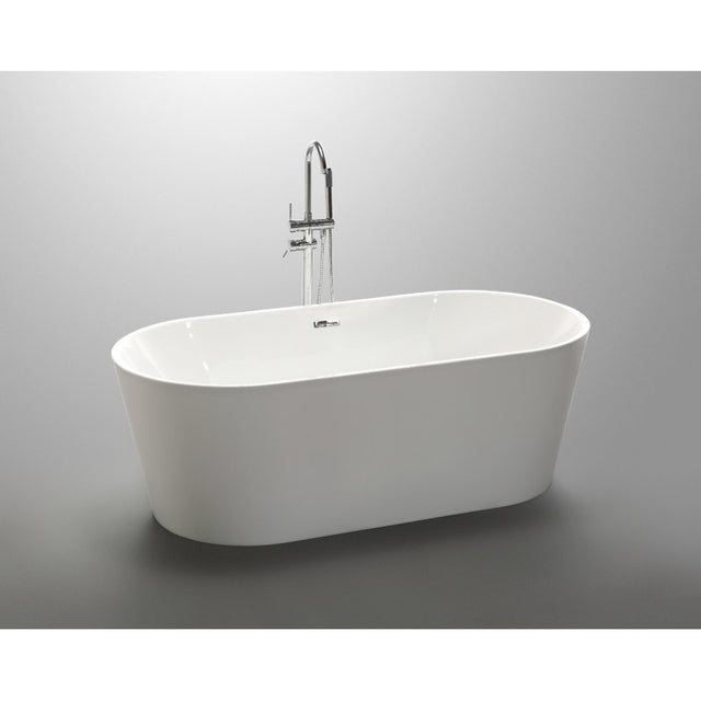 ANZZI Chand 67 in. Acrylic Flatbottom Freestanding Bathtub  FT-AZ098