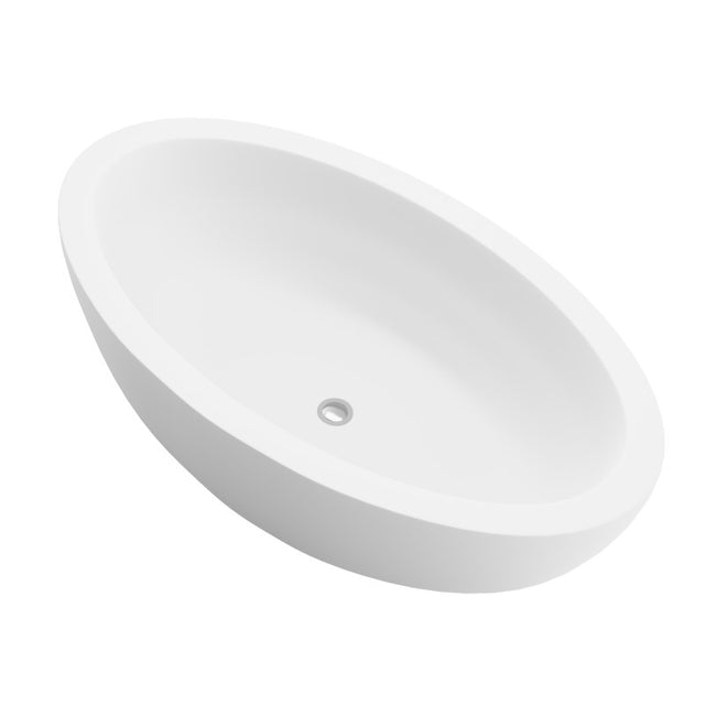 ANZZI Lusso 6.3 ft. Solid Surface Center Drain Freestanding Bathtub  FT-AZ504