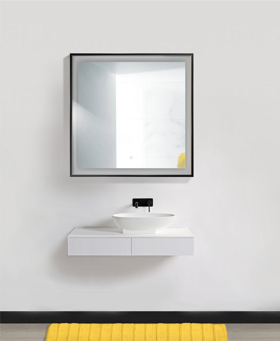 Krugg Soho 36″ X 36″ Black LED Bathroom Mirror SOHO3636B