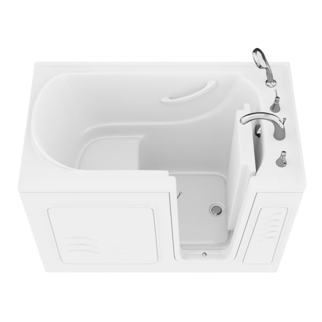 ANZZI 30 in. x 53 in. Right Drain Quick Fill Walk-In Soaking Tub in White  AMZ3053RWS