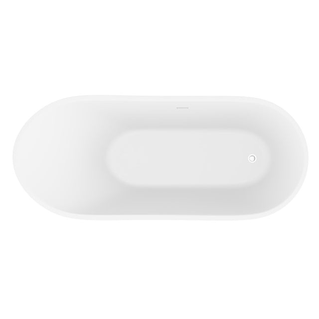 ANZZI Tuasavi 5.6 ft. Solid Surface Center Drain Freestanding Bathtub  FT-AZ8418