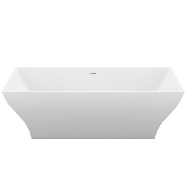 ANZZI Kayenge 5.9 ft. Solid Surface Center Drain Freestanding Bathtub FT-AZ8419