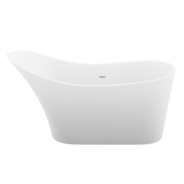 ANZZI Tuasavi 5.6 ft. Solid Surface Center Drain Freestanding Bathtub  FT-AZ8418