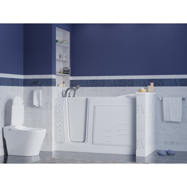 ANZZI 30 in. x 60 in. Left Drain Quick Fill Walk-In Soaking Tub in White AMZ3060WILWS