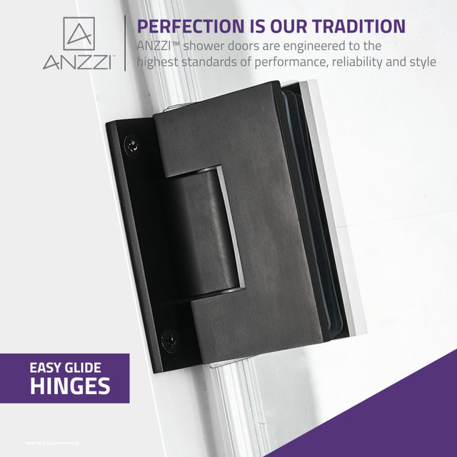 ANZZI Fellow Series 24 in. by 72 in. Frameless Hinged Shower Door with Handle SD-AZ09-01CH