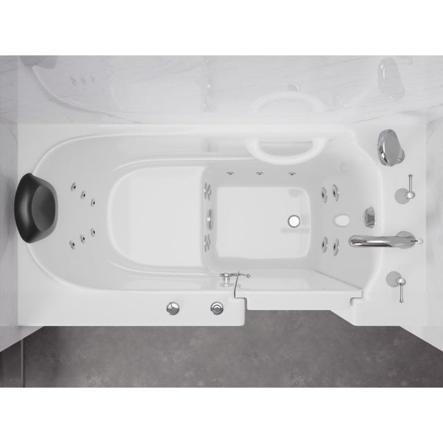 ANZZI 53 - 60 in. x 26 in. Right Drain Whirlpool Jetted Walk-in Tub in White AMZ2653RWH-CP