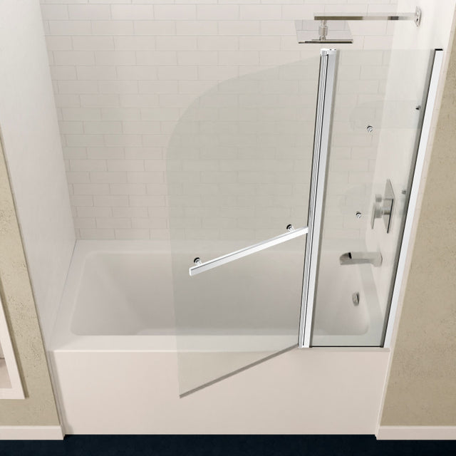 ANZZI 5 ft. Acrylic Rectangle Tub With 48 in. x 58 in. Frameless Tub Door SD05401CH-3060R