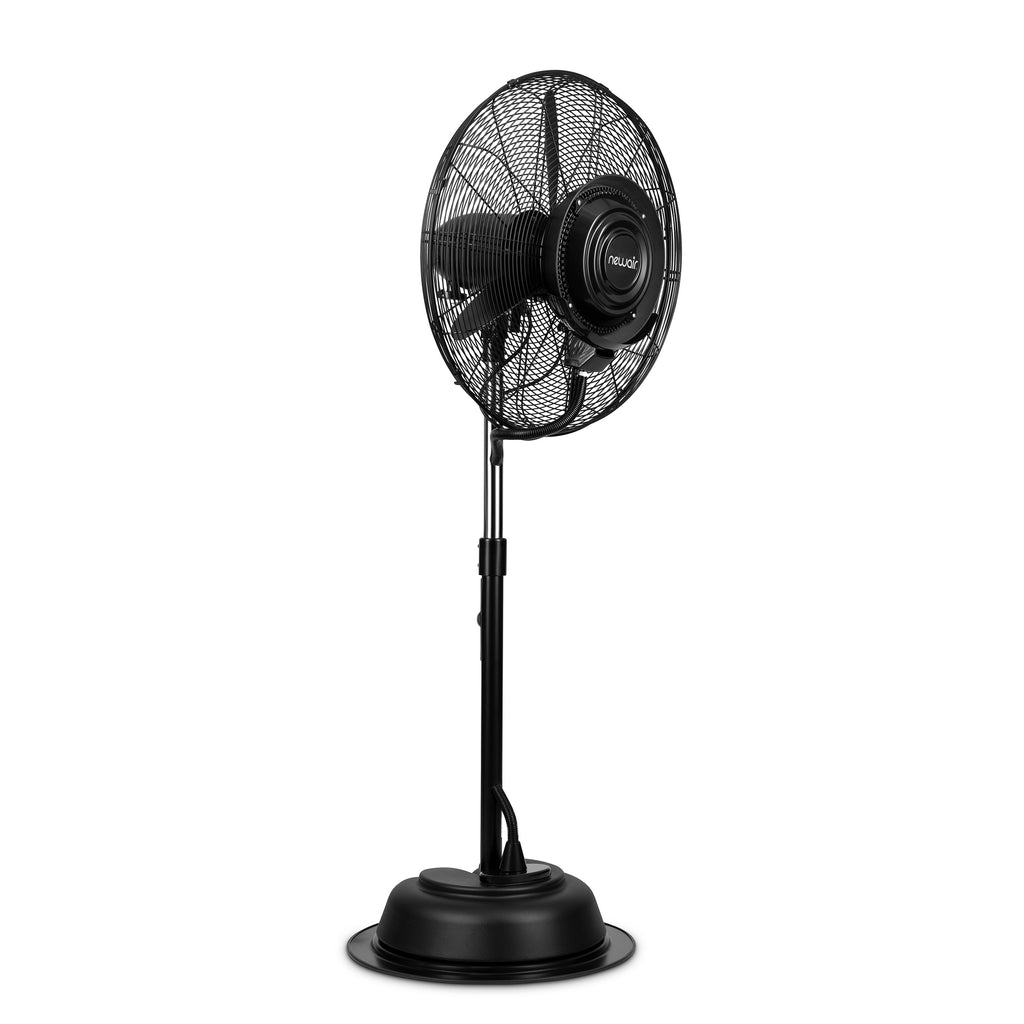 Newair 24” Pedestal Misting Fan with 8700 CFM of Power, Adjustable Mist Settings, Water Tank and 3 Fan Speeds, Perfect for the Patio, Back Yard, or Outdoor Dining Space