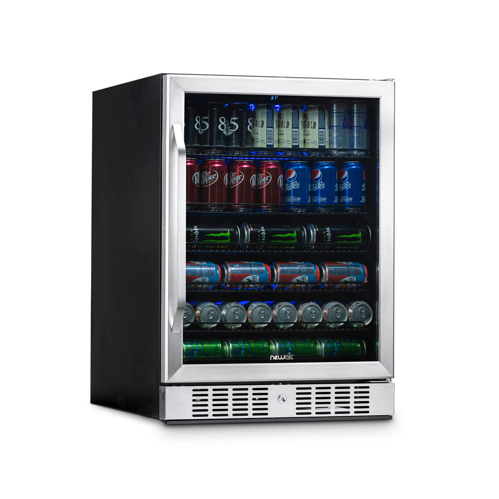 Newair 24” Built-in 177 Can Beverage Fridge in Stainless Steel