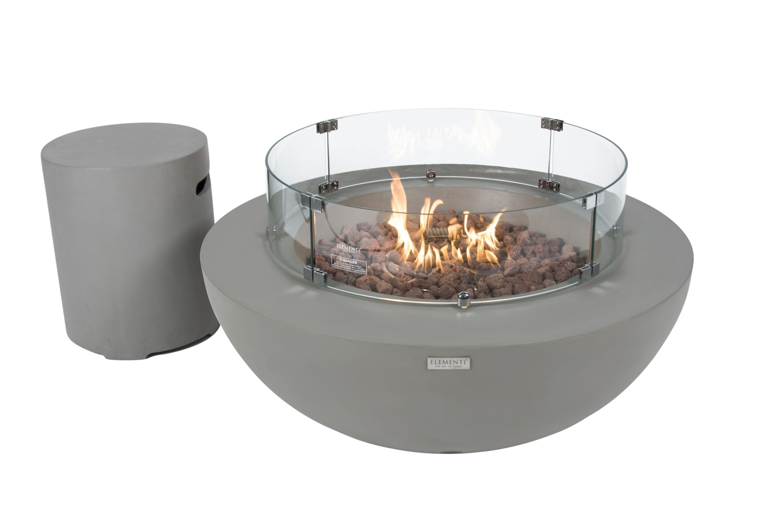 Elementi Lunar Bowl Fire Table Light Gray OFG101