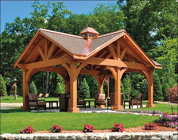 Rough Cut Cedar Grand Bay Gable Ramada 10'x10' Fifthroom