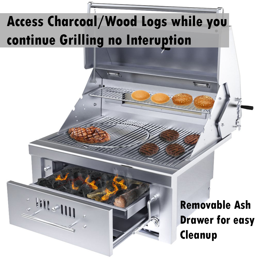 Sunstone 30” Single Zone Gas/Charcoal/Wood Hybrid Grill with Infra-Red