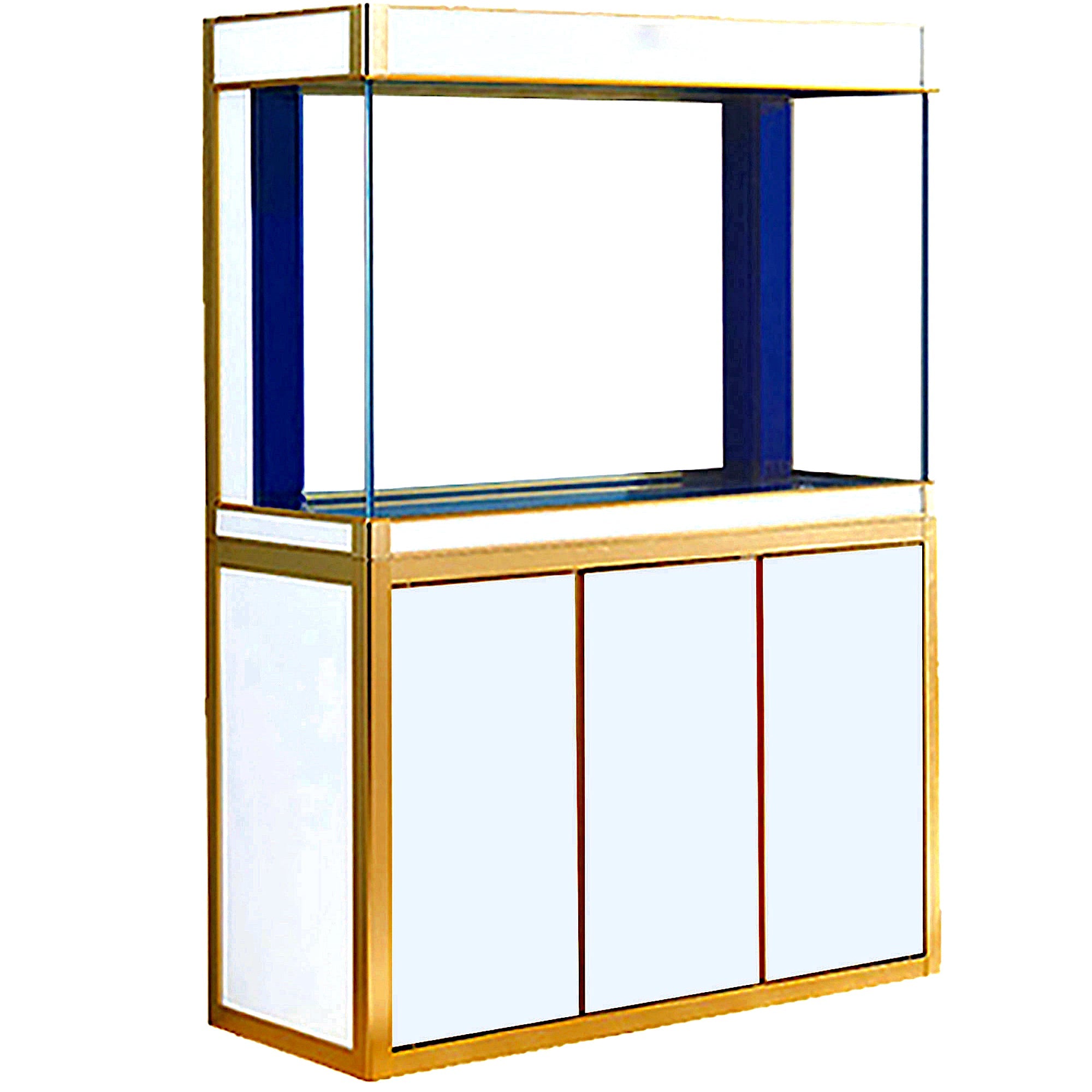 Aqua Dream 135 Gallon Tempered Glass Aquarium White and Gold AD-1260-WT