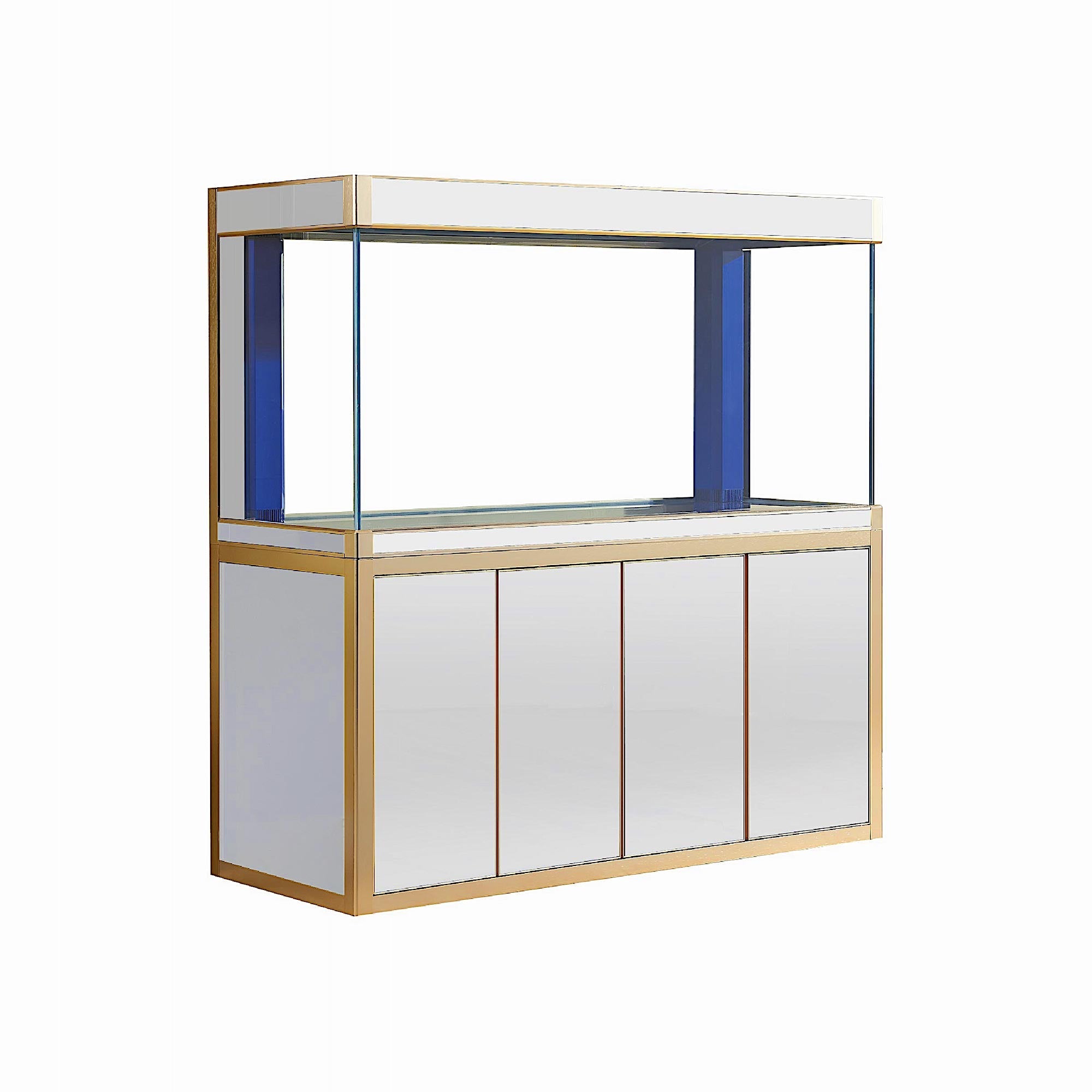 Aqua Dream 220 Gallon Tempered Glass Aquarium White and Gold AD-1760-WT