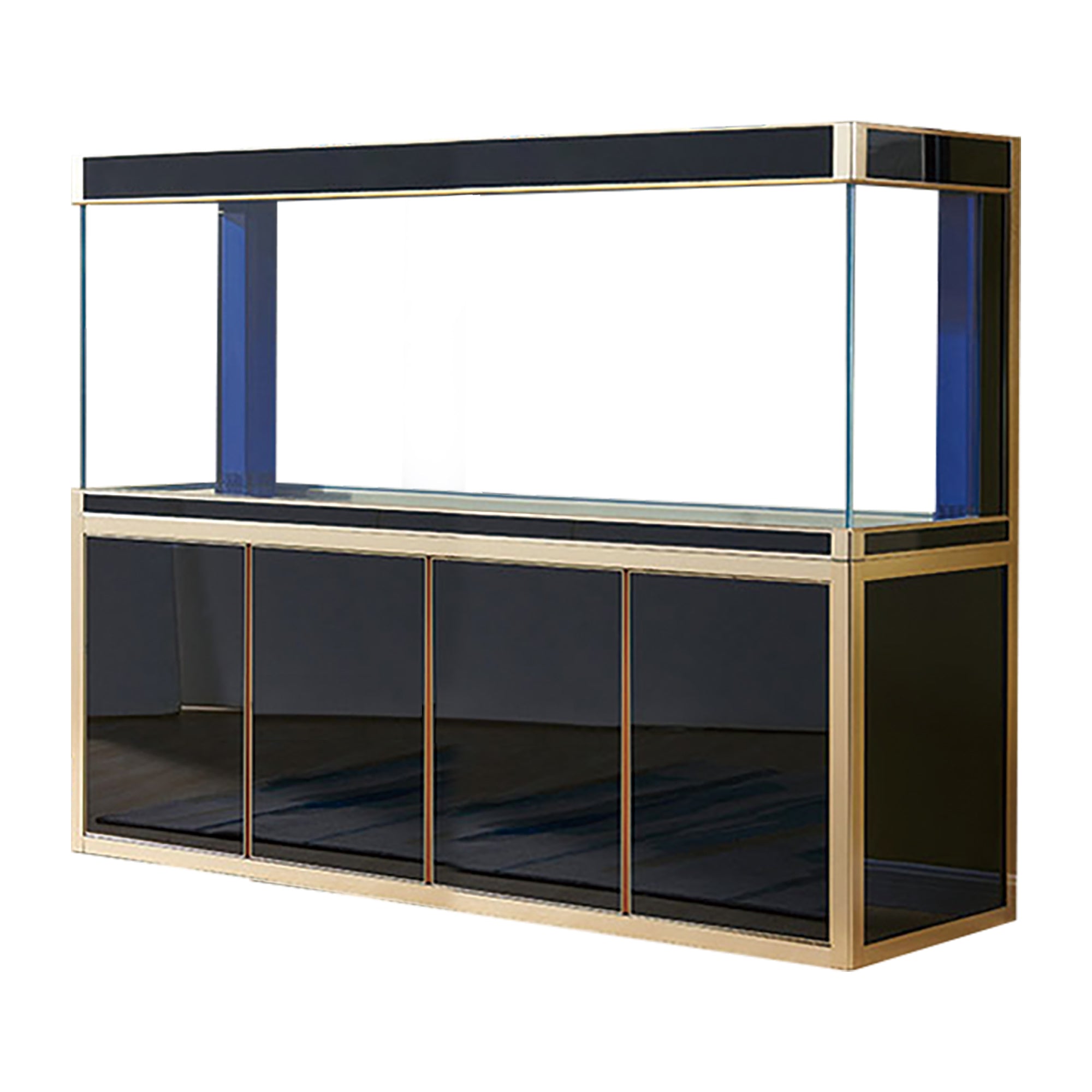 Aqua Dream 250 Gallon Tempered Glass Aquarium Black and Gold AD-1980-BK