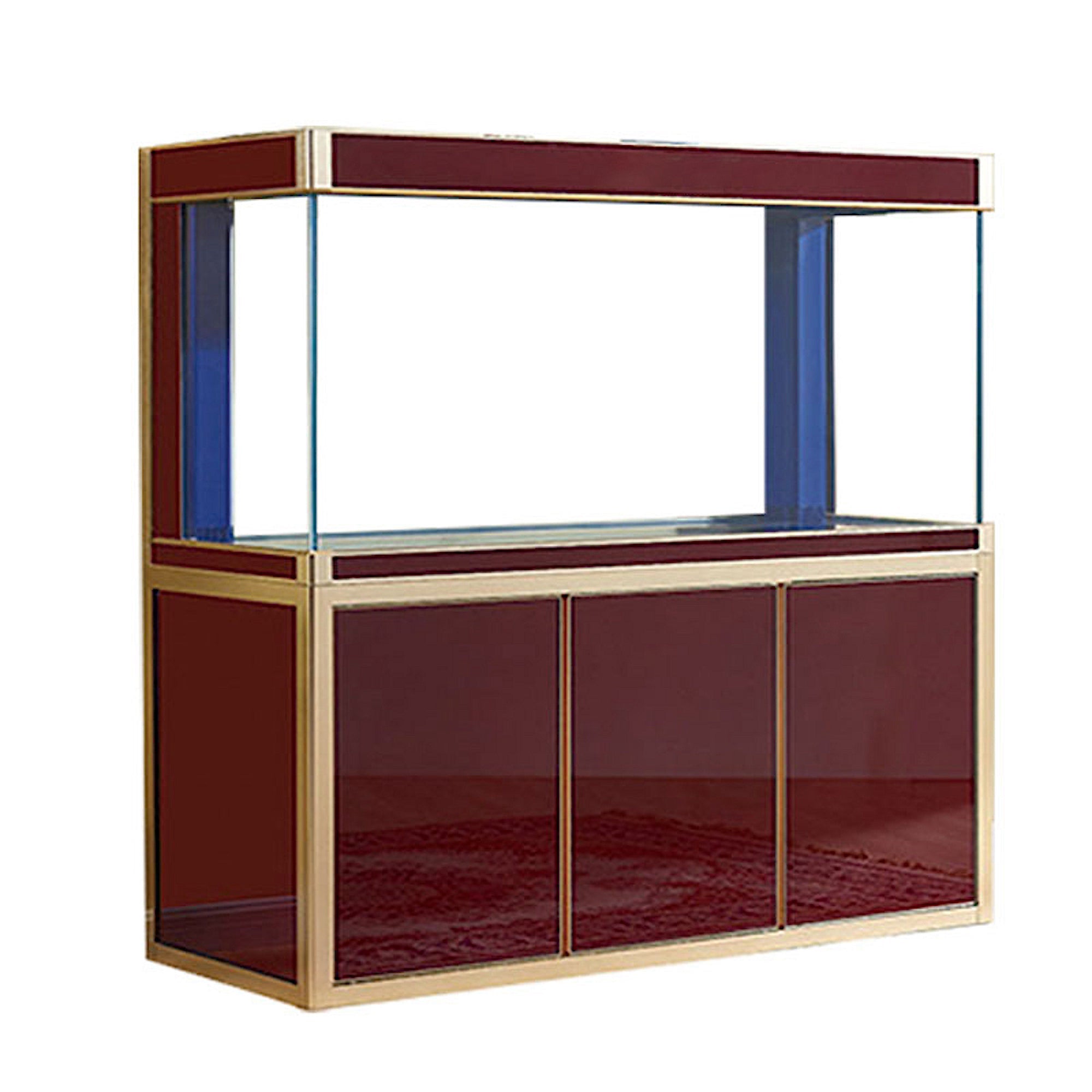 Aqua Dream 175 Gallon Tempered Glass Aquarium Red and Gold AD-1560-RD