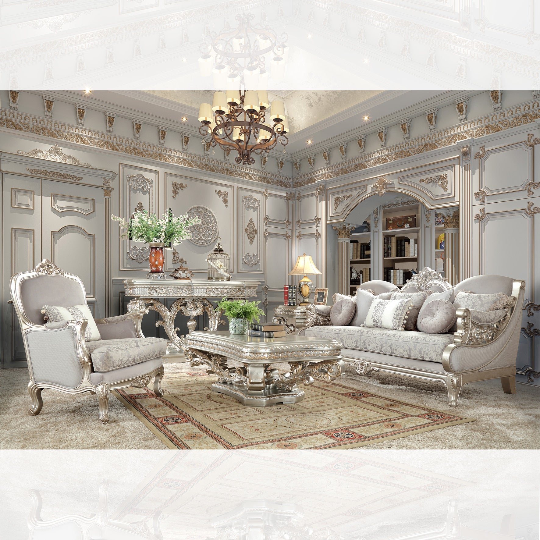 Homey Design Metallic Sofa Set HD-2662 3PC