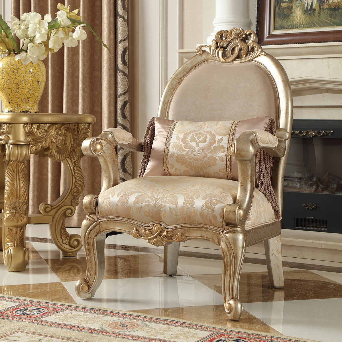 Homey Design Champagne Sofa Set HD-2663 3PC