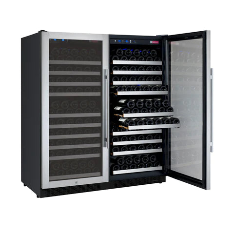 Allavino 47" Wide FlexCount II Tru-Vino 256 Bottle Dual Zone Stainless Steel Side-by-Side Wine Refrigerator