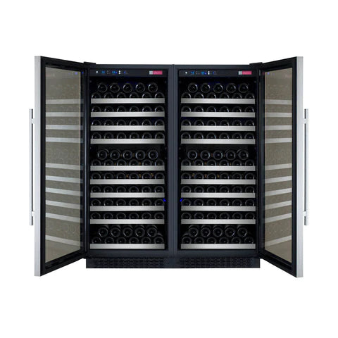 Allavino 47" Wide FlexCount II Tru-Vino 256 Bottle Dual Zone Stainless Steel Side-by-Side Wine Refrigerator