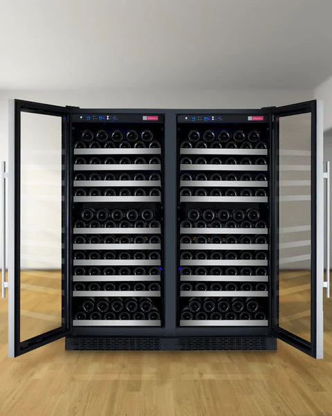 Allavino 47" Wide FlexCount II Tru-Vino 256 Bottle Dual Zone Stainless Steel Side-by-Side Wine Refrigerator