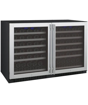 Allavino 47" Wide FlexCount II Tru-Vino 112 Bottle Dual-Zone Stainless Steel Side-by-Side Wine Refrigerator