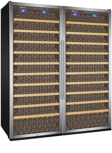 Allavino 63" Wide Vite II Tru-Vino 554 Bottle Dual Zone Stainless Steel Side-by-Side Wine Refrigerator