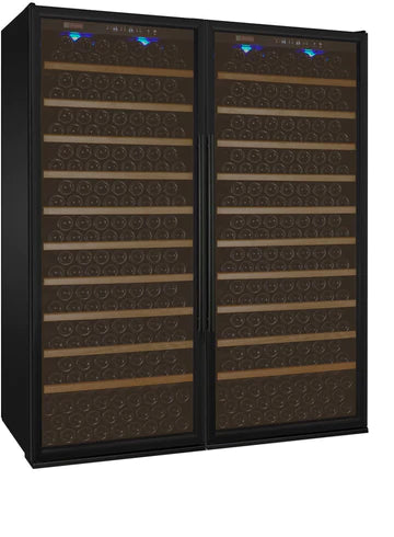 Allavino 63" Wide Vite II Tru-Vino 554 Bottle Dual Zone Black Side-by-Side Wine Refrigerator