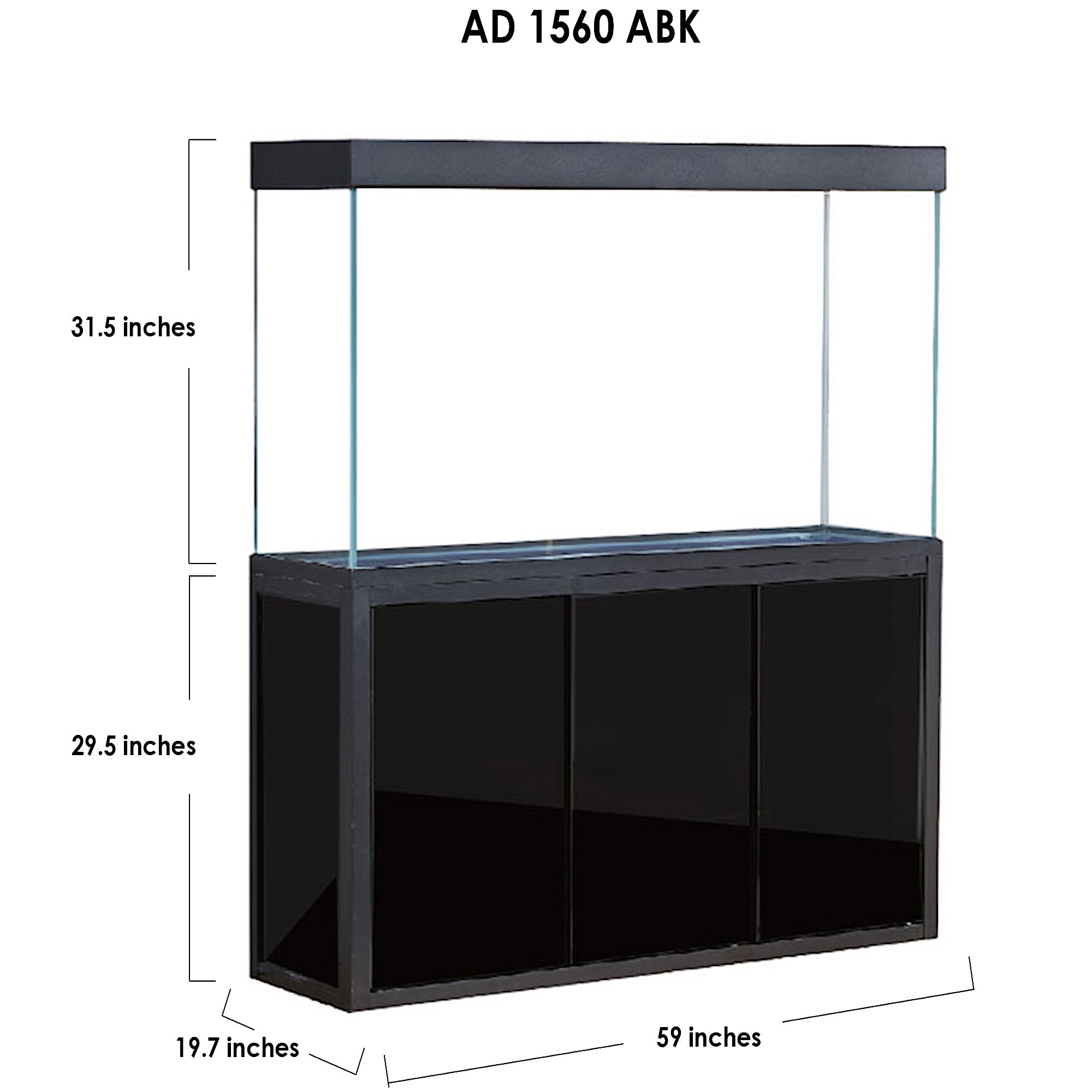 Aqua Dream 175 Gallon Tempered Glass All-in-One Aquarium Black AD-1560-ABK