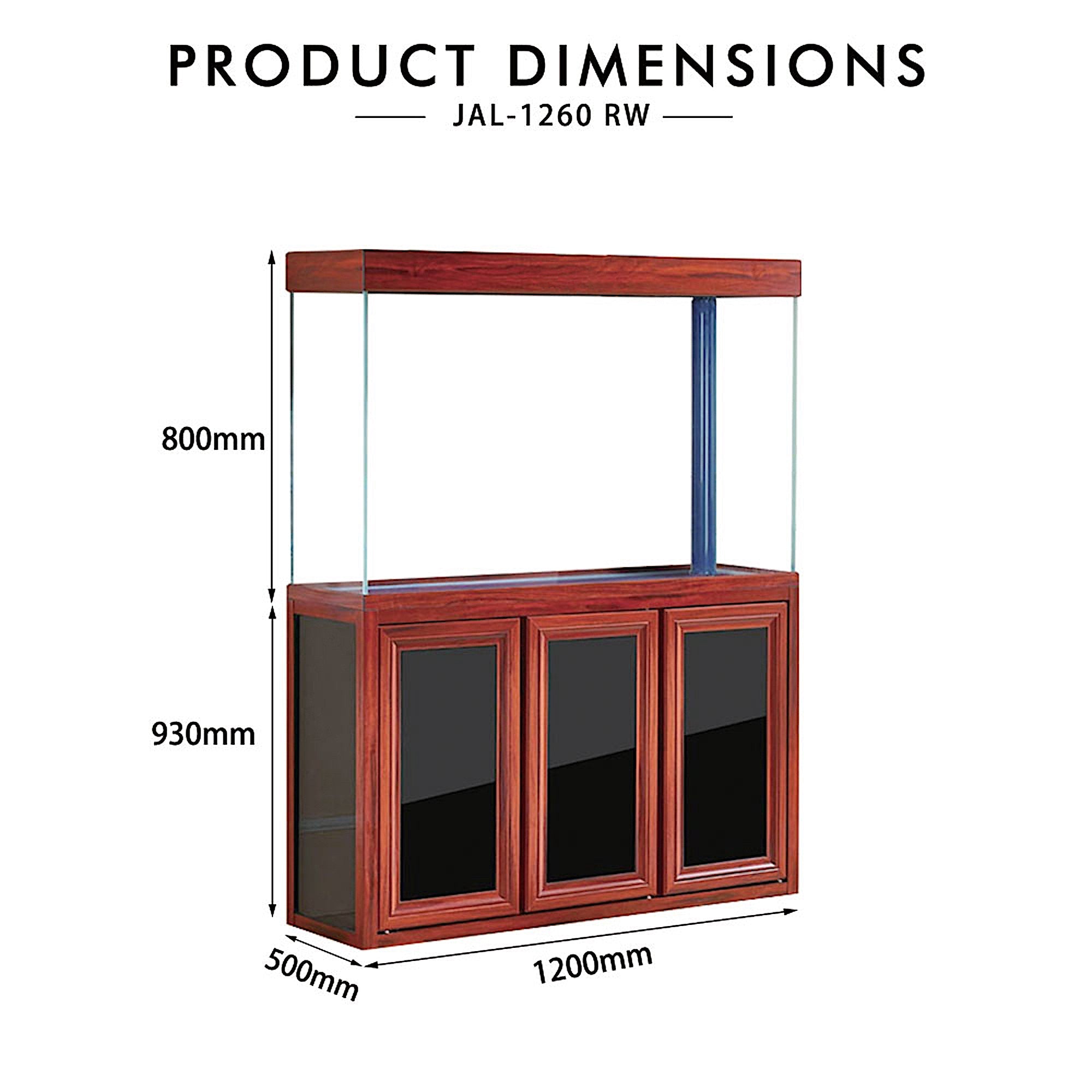 Aqua Dream 135 Gallon Tempered Glass Aquarium Redwood AD-1260-RW