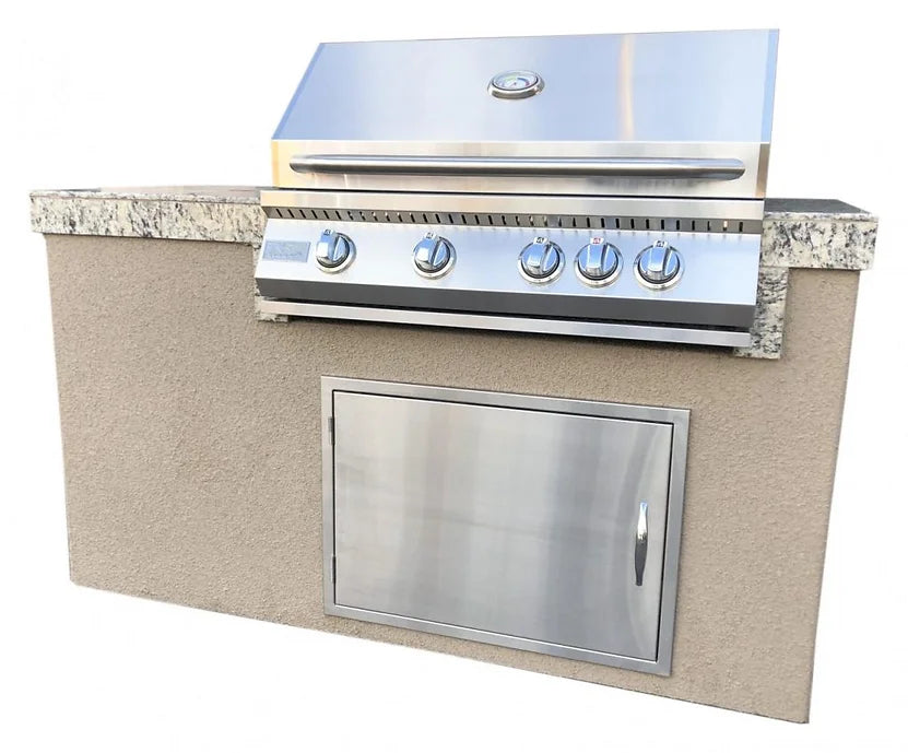 Kokomo Grills The 5' Maldives BBQ Island with Built In 4 Burner BBQ Grill and Access Door MALDIVES-LP