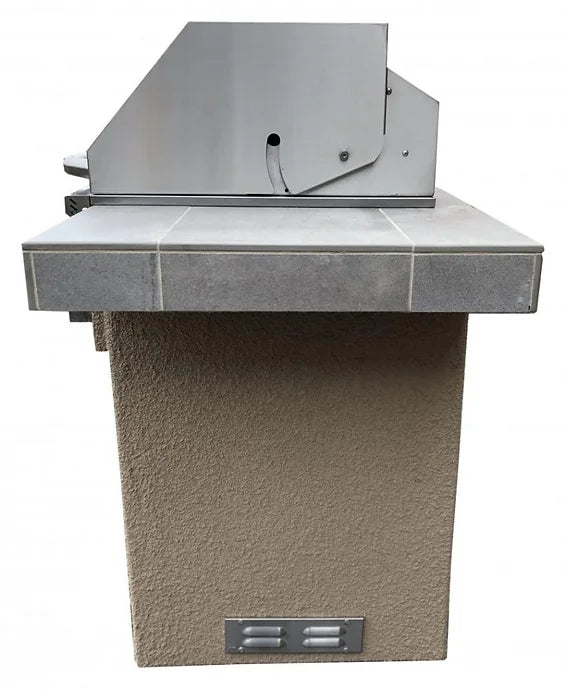 Kokomo Grills Antigua 6' BBQ Island Built In BBQ Grill Side Burner and Bar on one Side ANTIGUA