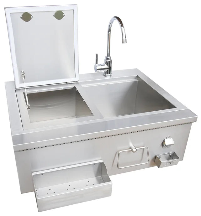 Kokomo Grills 30" Built-In Bartender Cocktail Station With Sink Bottle Opener and Ice Chest KO-30CKT-SNK