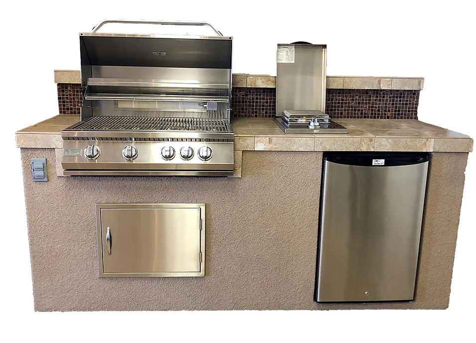 Kokomo Grills Bali 7'6" Island with Backsplash and Built In BBQ Grill  BALI-NG