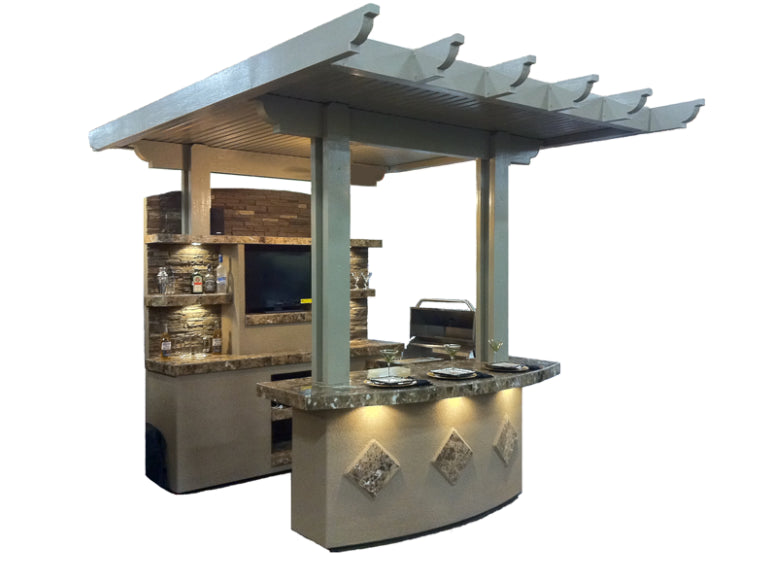 Kokomo Grills St. Croix Outdoor Kitchen With Built In BBQ Grill and 12x12 Patio Cover STCROIX