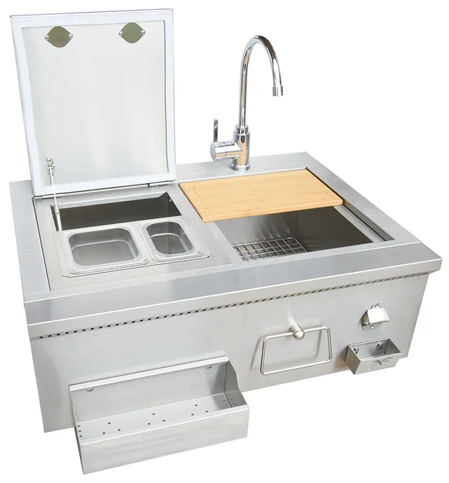 Kokomo Grills 30" Built-In Bartender Cocktail Station With Sink Bottle Opener and Ice Chest KO-30CKT-SNK