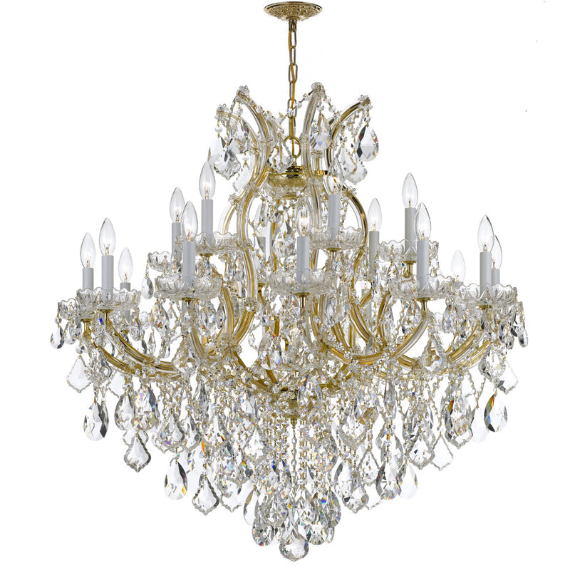 Foundry Maria Theresa 19 Light Swarovski Strass Crystal Gold Chandelier