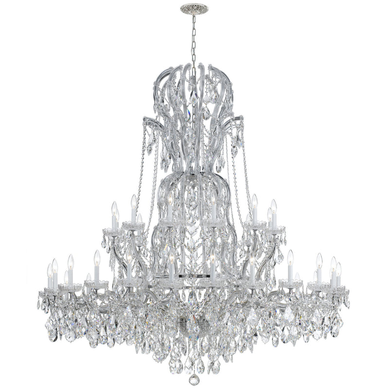 Foundry Maria Theresa 37 Light Hand Cut Crystal Polished Chrome Chandelier