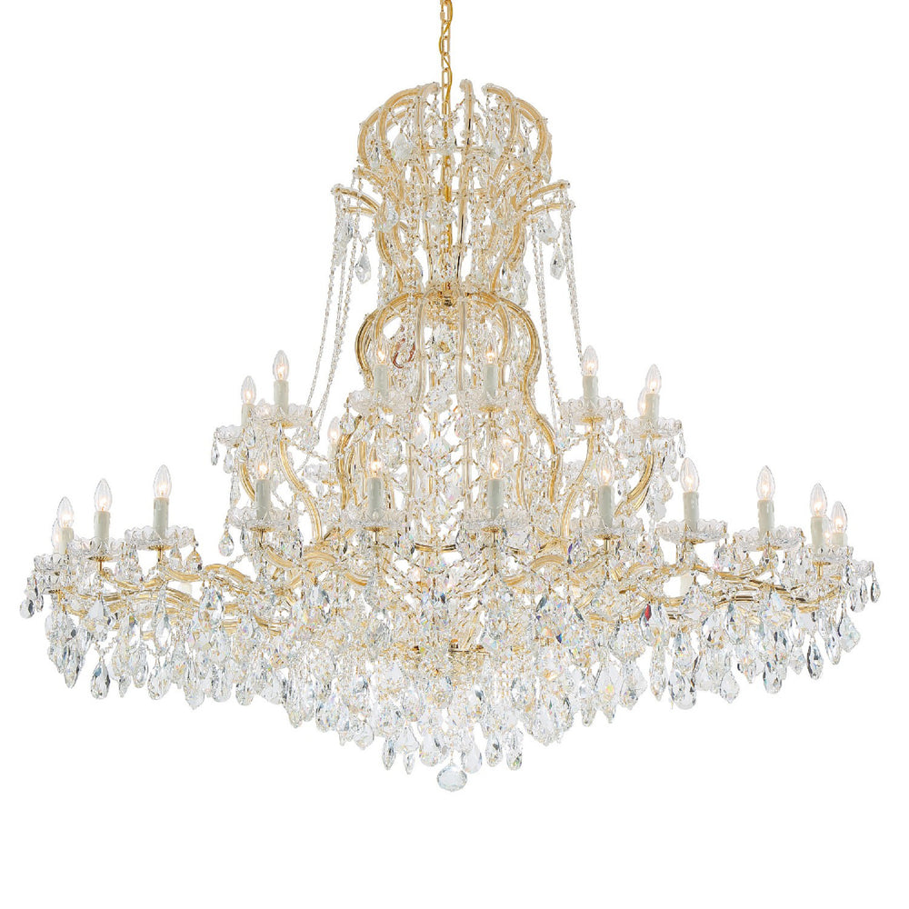 Foundry Maria Theresa 37 Light Hand Cut Crystal  Gold Chandelier