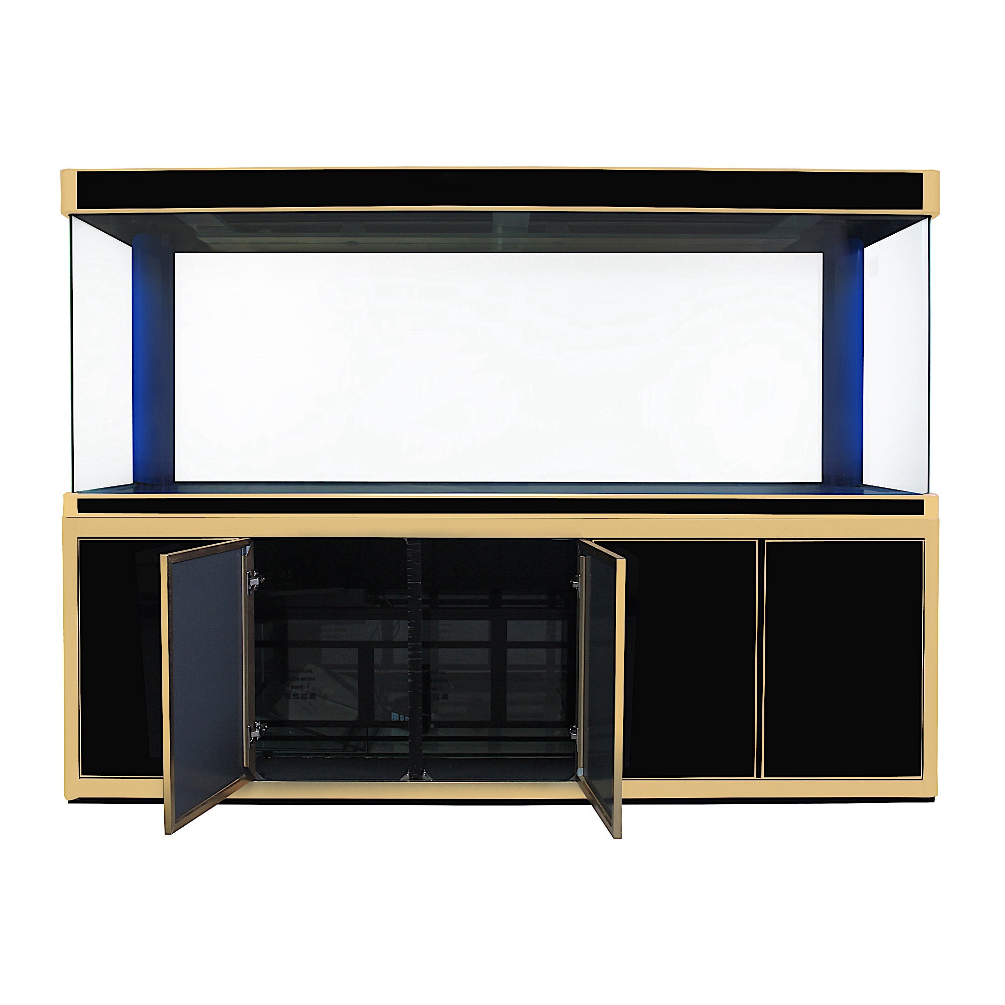 Aqua Dream 400 Gallon Tempered Glass Aquarium Black and Gold AD-2300-BK