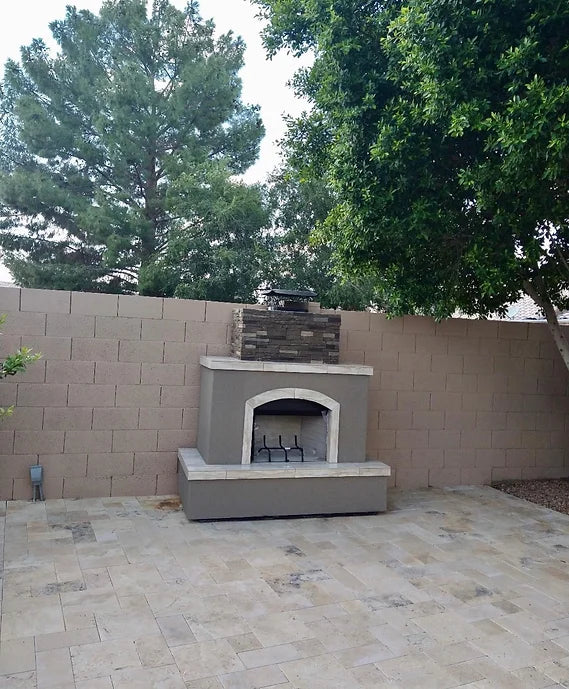 Kokomo Tuscan 6' Outdoor Fireplace with Log Set for LP or NG access door for Tank