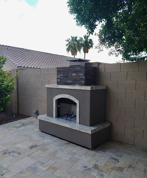 Kokomo Tuscan 6' Outdoor Fireplace with Log Set for LP or NG access door for Tank