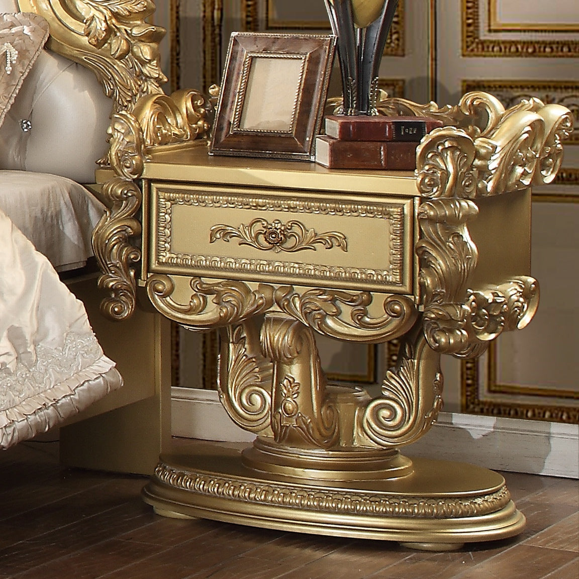 Homey Design Bedroom Set Bright Gold HD-8086 – 5PC