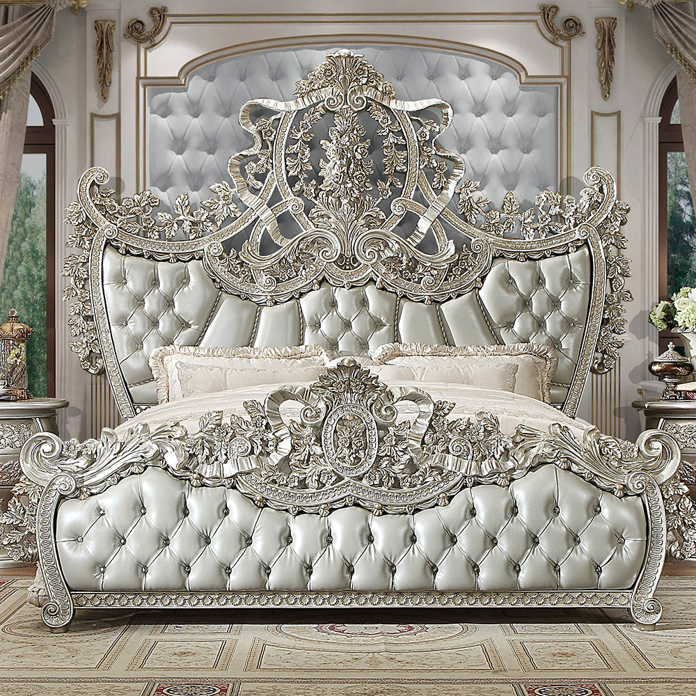 Homey Design Metallic Silver Bedroom Set HD-8088 – 5PC