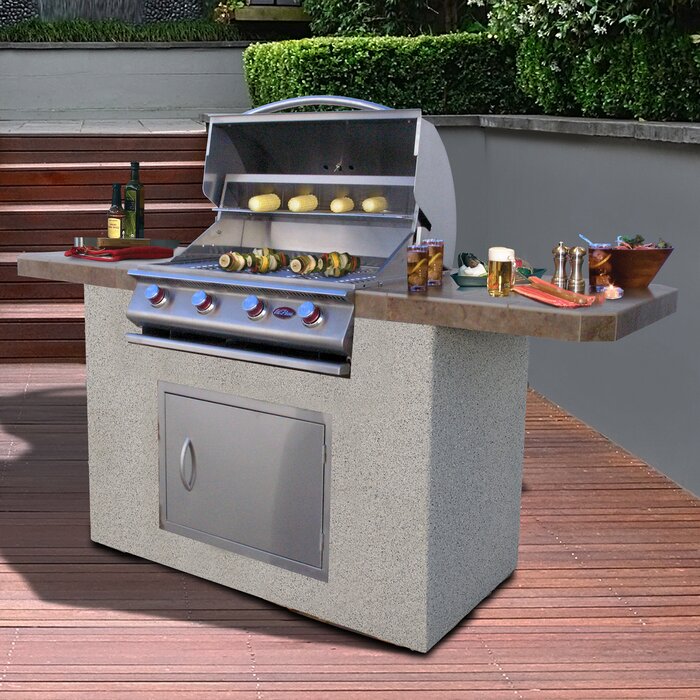 Cal Flame 85" 4-Burner Liquid Propane BBQ Island FMN1097