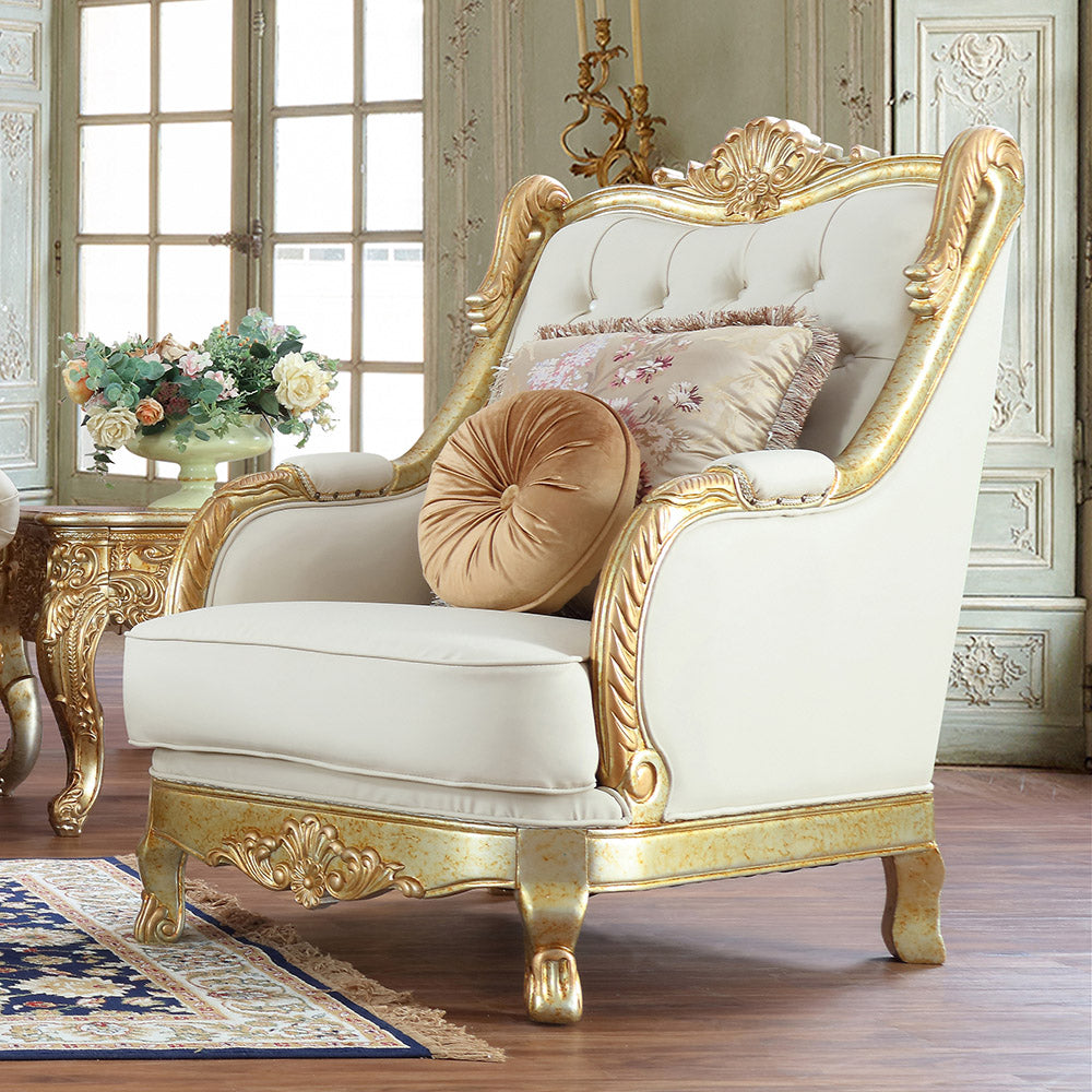 Homey Design Gold 3PC Sofa Set Gold HD-93630