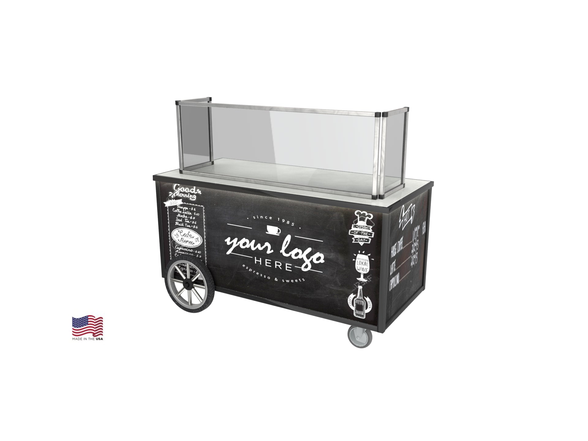 Astra Chalkboard Coffee Cart CUSTOM